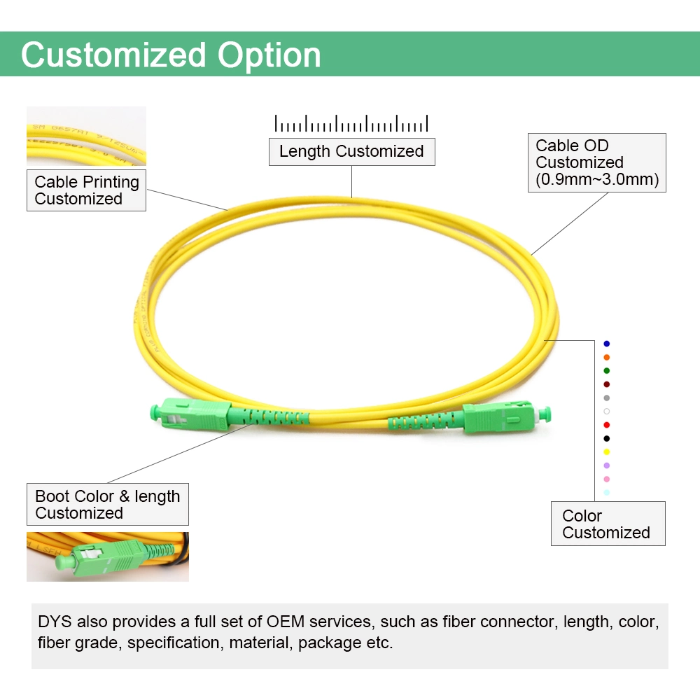 China PC/Upc/APC Dys /OEM Customized Om3 Fiber Patch Cord Sc/LC/FC/St/Mu/MTRJ/E2000