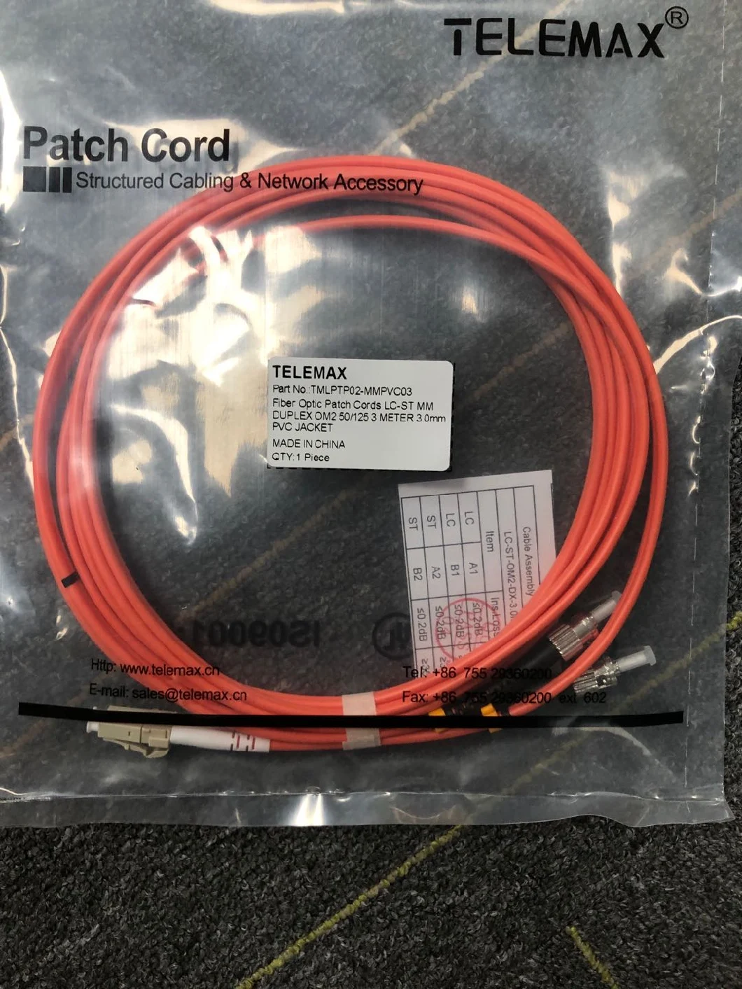Fiber Optical Patch Cord FC/Upc-FC/Upc OS2 9/125 Single Mode Simplex Od: 3.0mm PVC
