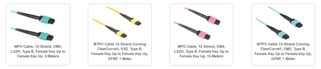 MPO/APC to MPO/APC OS2 9/125um Single Mode Fiber Optical Patch Cord Cable