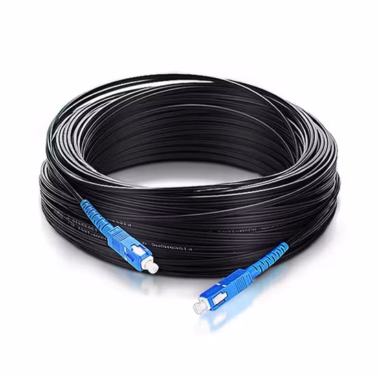 White FTTH Drop Cable Fiber Optic Patch Cord with Connector Sc/APC Sc/Upc 30m