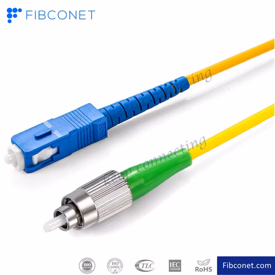 FTTH Singlemode 9/125 0.9mm Simplex Sc/Upc APC to FC/APC Upc Patch LSZH Cable Fiber Optic Patch Cord